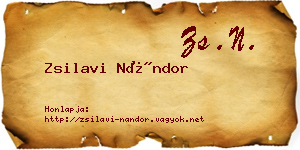 Zsilavi Nándor névjegykártya